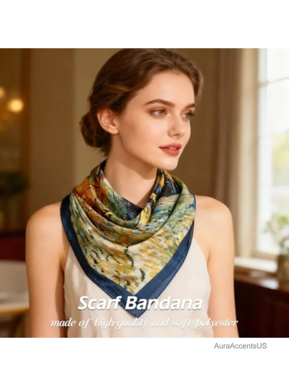 4 Pcs Large Satin Head Scarf - 35